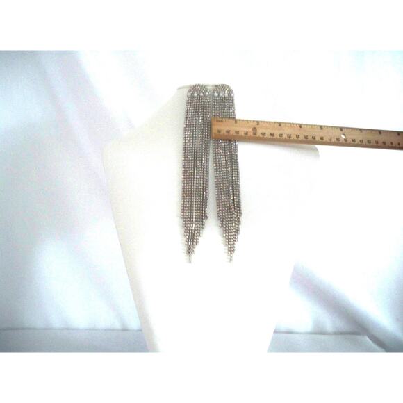 Rhinestone shoulder duster bridal MOB prom party formal evening earrings - Picture 5 of 5